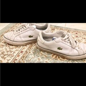Lacoste White Sneakers with Green Logo Men’s 10